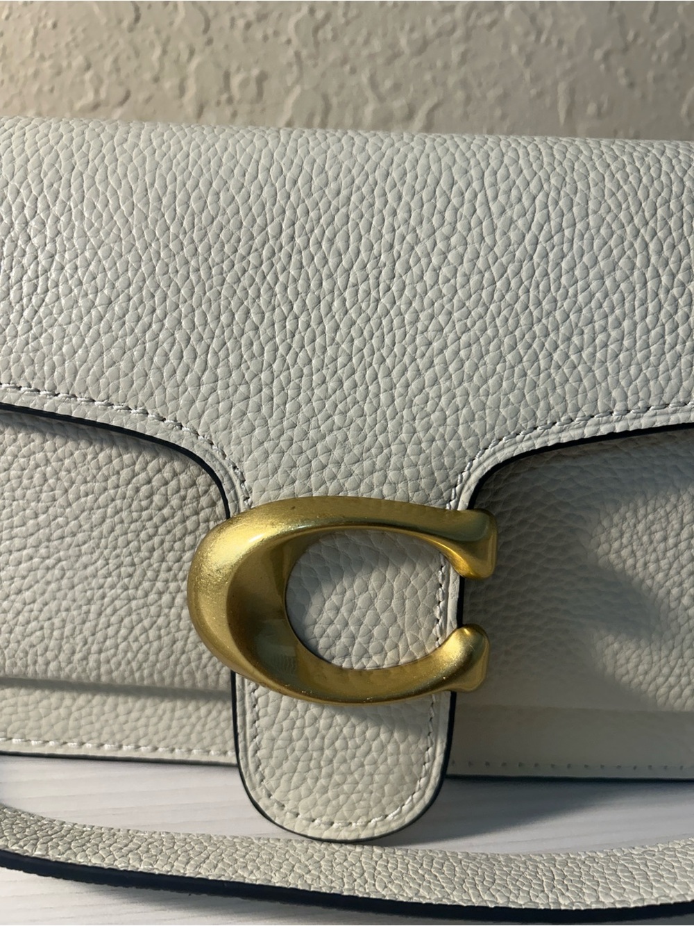 Coach Chalk Tabby 26 Pebbled Leather Crossbody with Brass C Accent - Picture 2 of 9